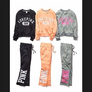 Victoria Secret 2pc outfit ONLY gray and hot pink